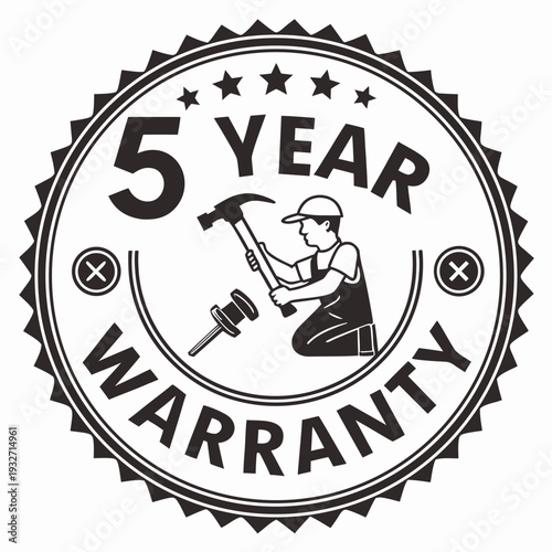 4 year warranty stamp with the text