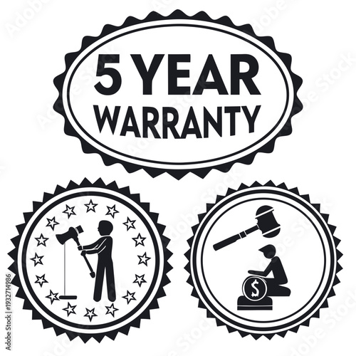 5 year warranty stamp with the text