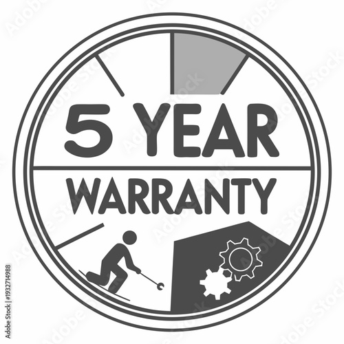 5 year warranty stamp with the text
