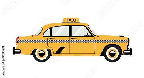 Yellow Taxi Cab Illustration