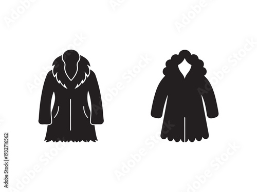 Black coat and jacket illustrations for fashion design or clothing industry use  winter wear silhouettes