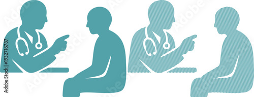 Doctor and patient consultation with stethoscope and pointing finger