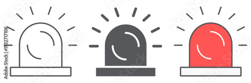 Siren line icon, light and caution, alarm sign, vector graphics, a linear pattern on a white background.