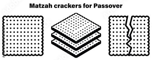 Traditional Matzah crackers for Jewish holiday Passover celebration