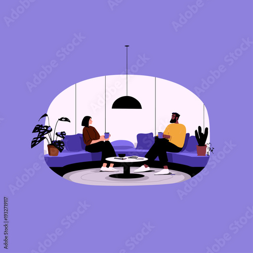 Modern Sunken Conversation Pit Living Room