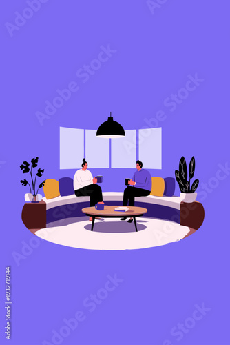 Modern Sunken Conversation Pit Living Room