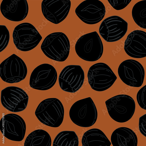 Hazelnut Nut Silhouette Vector Illustration.
Hazelnut Silhouette Icon, Solid Nut Shape.suitable for icons, logos, packaging, food labels, organic branding, infographic elements, and minimalist vector 