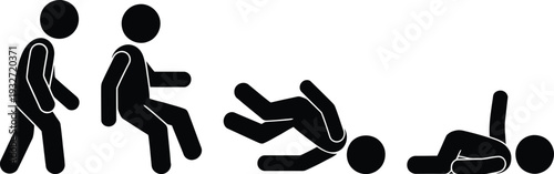 A sequence of stick figures demonstrating the proper technique for performing cpr