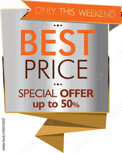 Special offer banner with best price up to 50% off