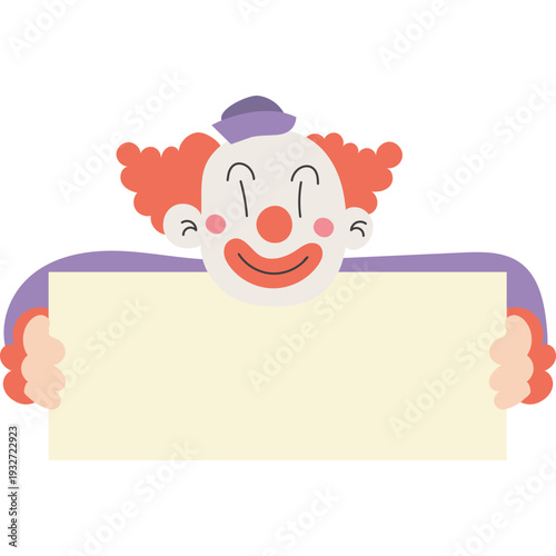 Clown Holding Blank Sign