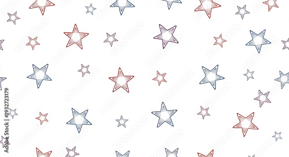 Fototapeta premium Memorial day tribute with patriotic stars on white background