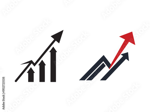 Business growth chart with arrows pointing upwards indicating success and progress in finance and statistics analysis  business growth chart with arrows pointing upwards