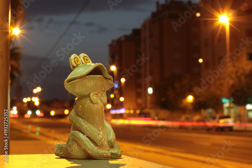 Ceramic frog at street