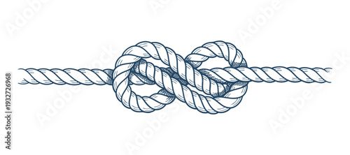 Strong rope knot illustration vector nautical symbol secure connection symbol