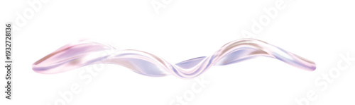 3d glass abstract wave flying in pink colors. Vector illustration