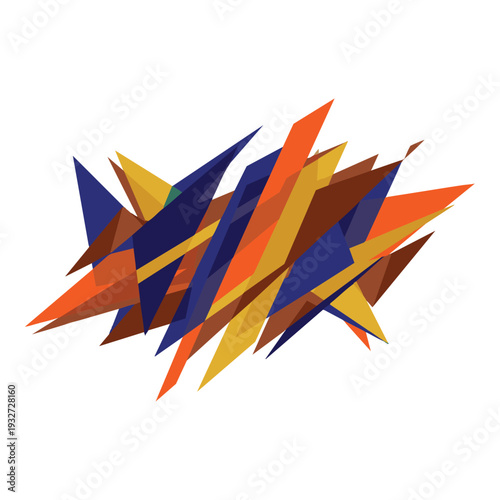 Abstract colorful geometric shattered shapes explosion