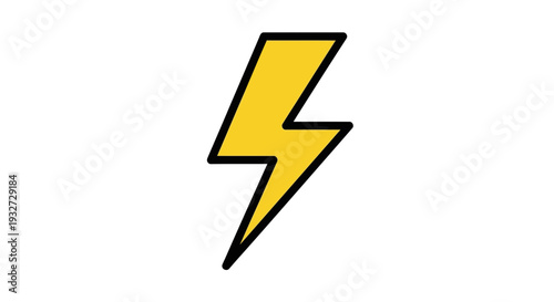 Yellow lightning bolt icon on white background