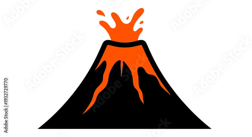 Stylized Volcano Eruption Icon