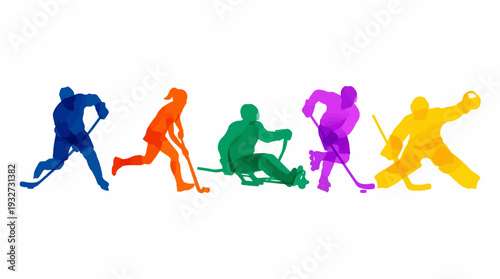 Dynamic Ice Hockey Vector Silhouettes and Illustrations | Black and White Hockey Vector Players, Goalie, Skating, Shooting, Celebrating, Victory Emblem, Sports Clipart Design Assets