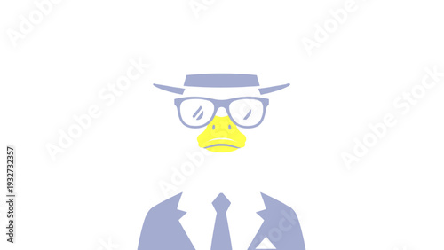 Cartoon Duck Wearing Sunglasses and Suit.