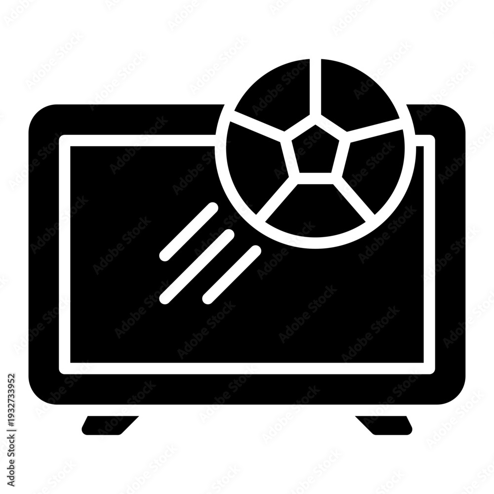 Naklejka premium TV Football Soccer Glyph Icon