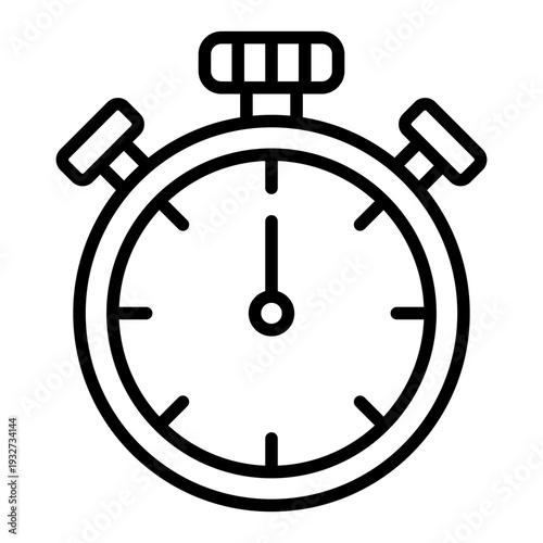 Football Stopwatch Outline Icon – Soccer Sport Line Vector for Match, Tournament & Sports UI