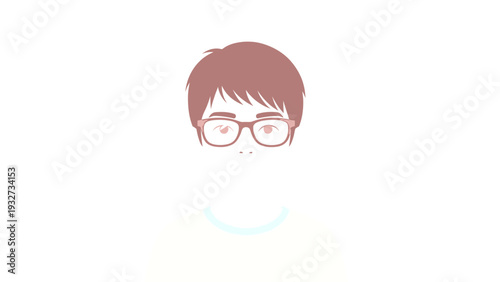 Illustration of a young man with glasses.