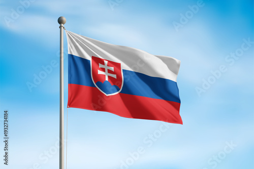 Free Download Slovakia National Flag Waving In Wind - GFXLoad