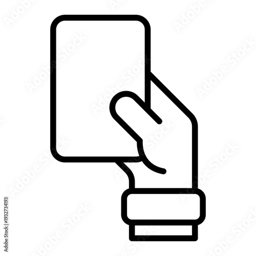 Football Red Card Outline Icon – Soccer Sport Line Vector for Match, Tournament & Sports UI