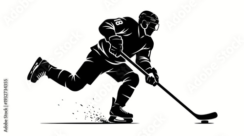Dynamic Ice Hockey Vector Silhouettes and Illustrations | Black and White Hockey Vector Players, Goalie, Skating, Shooting, Celebrating, Victory Emblem, Sports Clipart Design Assets