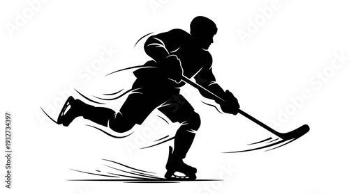 Dynamic Ice Hockey Vector Silhouettes and Illustrations | Black and White Hockey Vector Players, Goalie, Skating, Shooting, Celebrating, Victory Emblem, Sports Clipart Design Assets