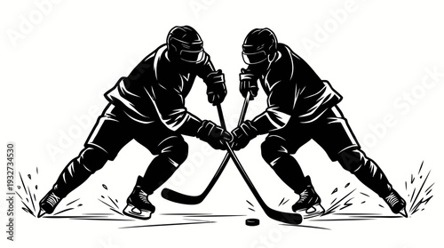 Dynamic Ice Hockey Vector Silhouettes and Illustrations | Black and White Hockey Vector Players, Goalie, Skating, Shooting, Celebrating, Victory Emblem, Sports Clipart Design Assets