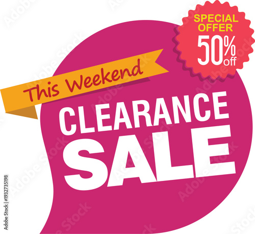 This weekend clearance sale with 50 percent off