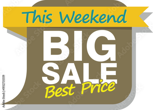 A big sale sign with a yellow banner on top