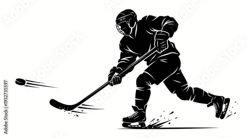 Dynamic Ice Hockey Vector Silhouettes and Illustrations | Black and White Hockey Vector Players, Goalie, Skating, Shooting, Celebrating, Victory Emblem, Sports Clipart Design Assets