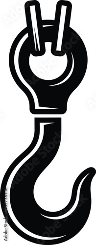 A black and white illustration of a hook with a forked top for lifting and moving heavy objects safely and efficiently
