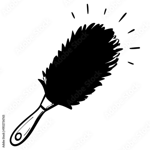 Hand Drawn Duster Silhouette Illustration for Cleaning Service Logo