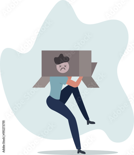 Unhappy employee or unsatisfied customer, depressed from overworked or business failure,person's life situation and his activities.