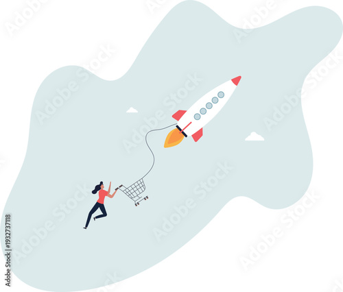 Boost sales and increase profit, achieve sales target or develop business growth, inflation and price concept.person's life situation and his activities.