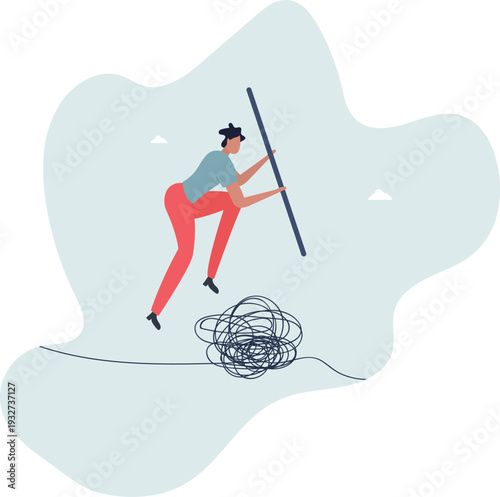 Leadership skill to lead company in crisis situation, manage to solve risky problem concept.person's life situation and his activities.