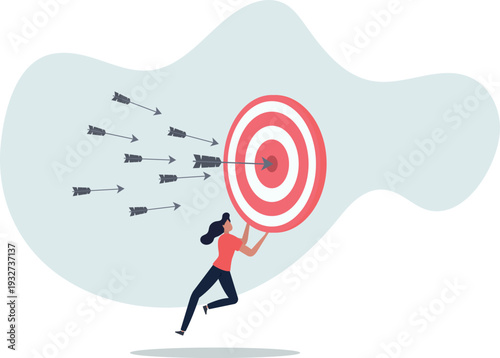 Chasing for target achievement, guidance or control to reach goal, competition or challenge to success, aiming or motivation concept.person's life situation and his activities.