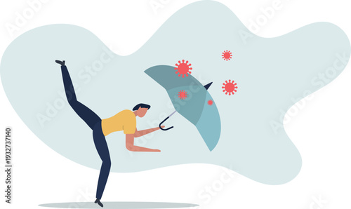 COVID-19 Coronavirus outbreak financial crisis help policy, company and business to survive concept.person's life situation and his activities.