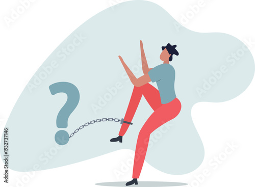 Struggle with unanswered question, problem or difficulty, hard questions or unsolvable quest concept.person's life situation and his activities.