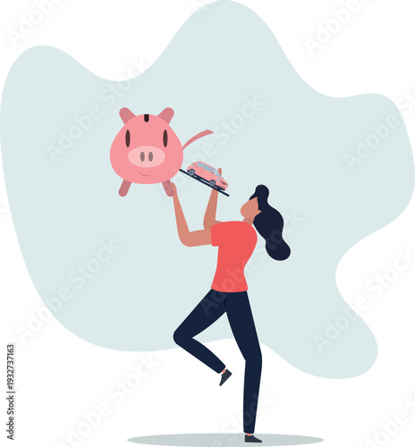 Saving money for new car, automobile expense and cost or car loan concept.person's life situation and his activities.