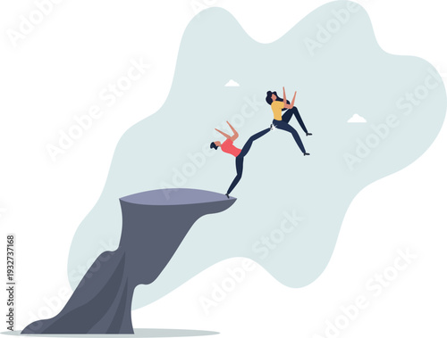 Business dishonesty, betrayal or jealousy colleague, career competitor or cheating concept.person's life situation and his activities.