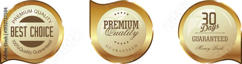 Golden premium quality guarantee labels