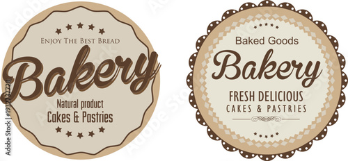 Two bakery stickers on a white background for baking business
