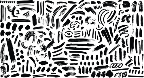 Hand drawn design artwork with abstract patterns and shapes