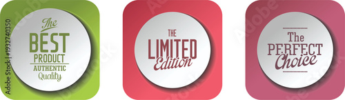 Collection of best seller labels in different colors