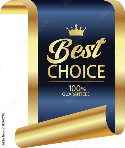 Best choice award with gold seal and crown logo